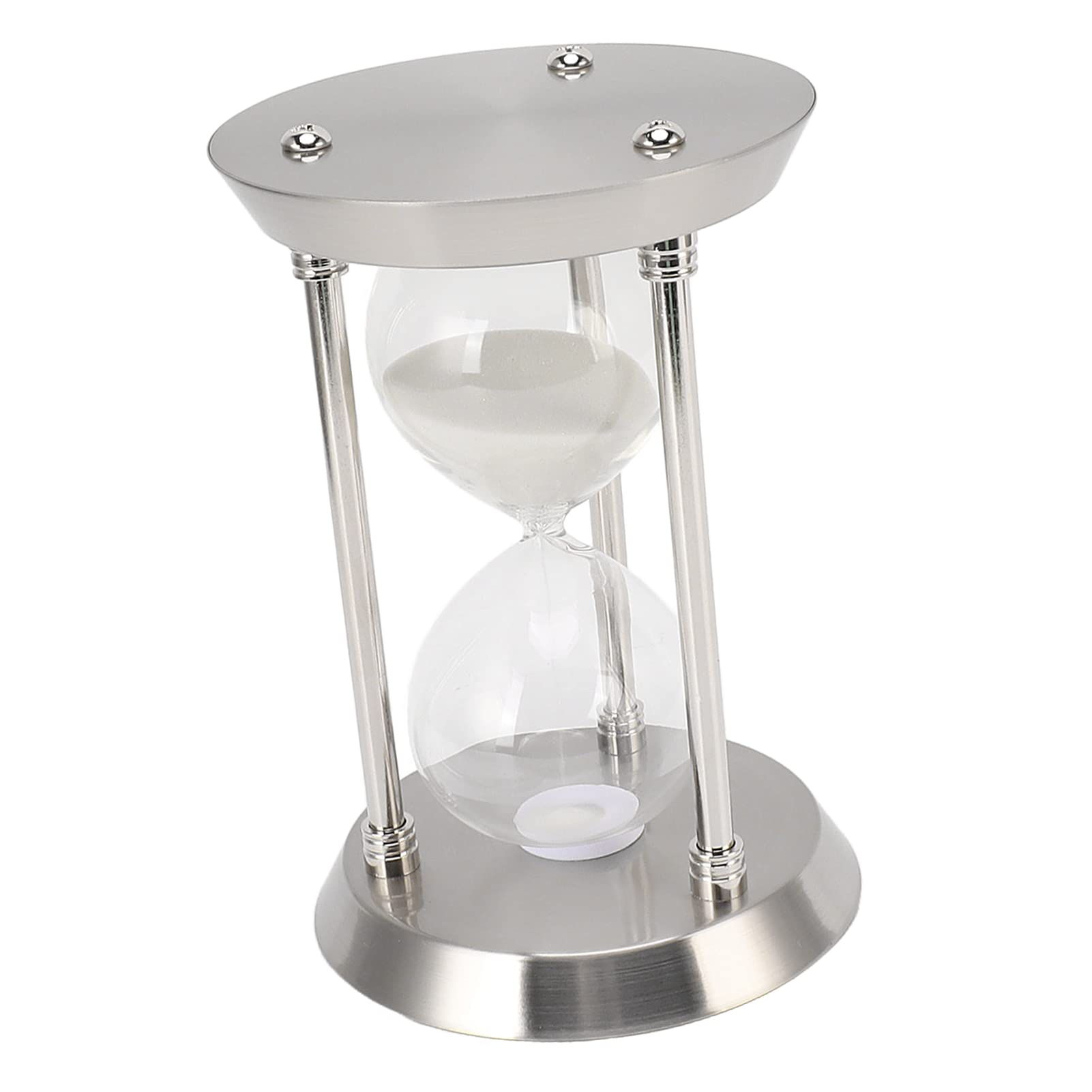 Cuifati Metall-Sanduhr, Sanduhr, 30 Minuten, Glas-, 6er-Set, Poliertes Metall, für Büro, Heimdekoration, Küche, Spiele, Klassenzimmer, Countdown, Geschenk (M 30min)