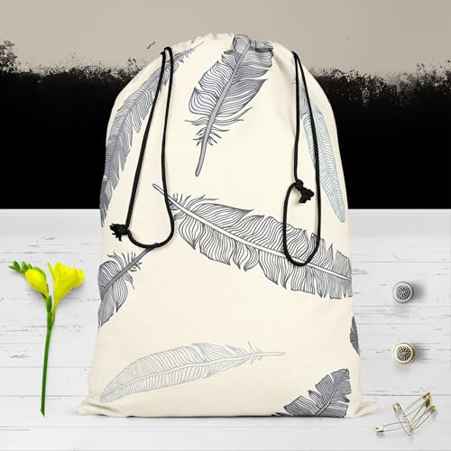 Image of ArtzFolio Feathery | Reusable Sack Bag | Bag for Gym, Storage, Vegetable & Travel