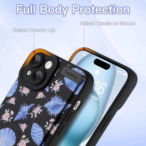 Coque iPhone 15 Plus silicone anti-chute avec sangle de maintien