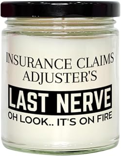 Insurance Claims Adjuster Candle Gifts, Insurance Claims Adjuster's Last Nerve Candle Funny Insurance Claims Adjuster Birthday Christmas Graduation Gifts for Insurance Claims Adjuster for Men Women