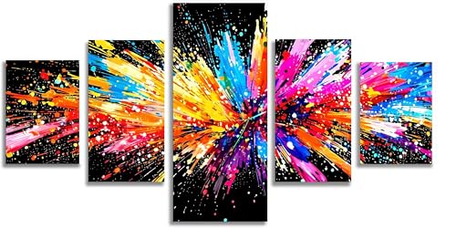 5D diamond painting 5 pack coloré motif encre éclaboussée F720