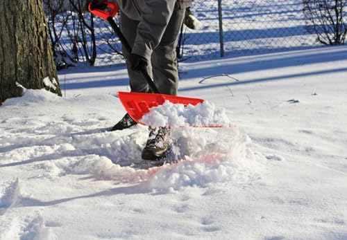 Heavy Duty Snow Shovel, 18-Inch Wide Blade with Non-Stick Ribs, 36-Inch Metal Handle, Ergonomic D-Grip, Winter Snow Removal Tool - Thumbnail 4