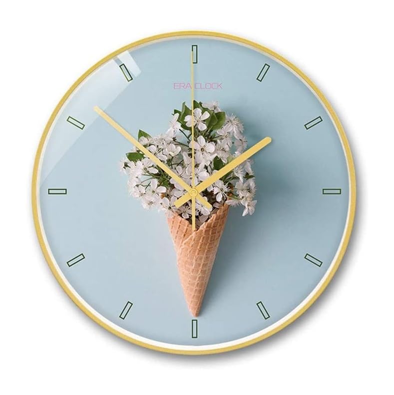 Horloge murale calme Jasmine Ice Cream 14 pouces style nordique