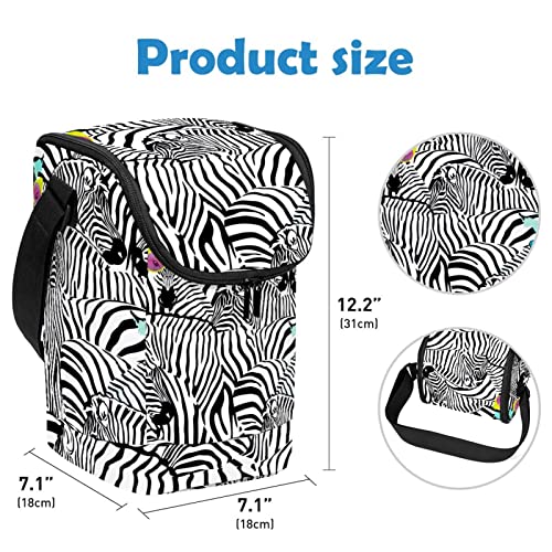 Bolsa de almuerzo resistente Zebras con diseño compacto para oficina y picnic 4