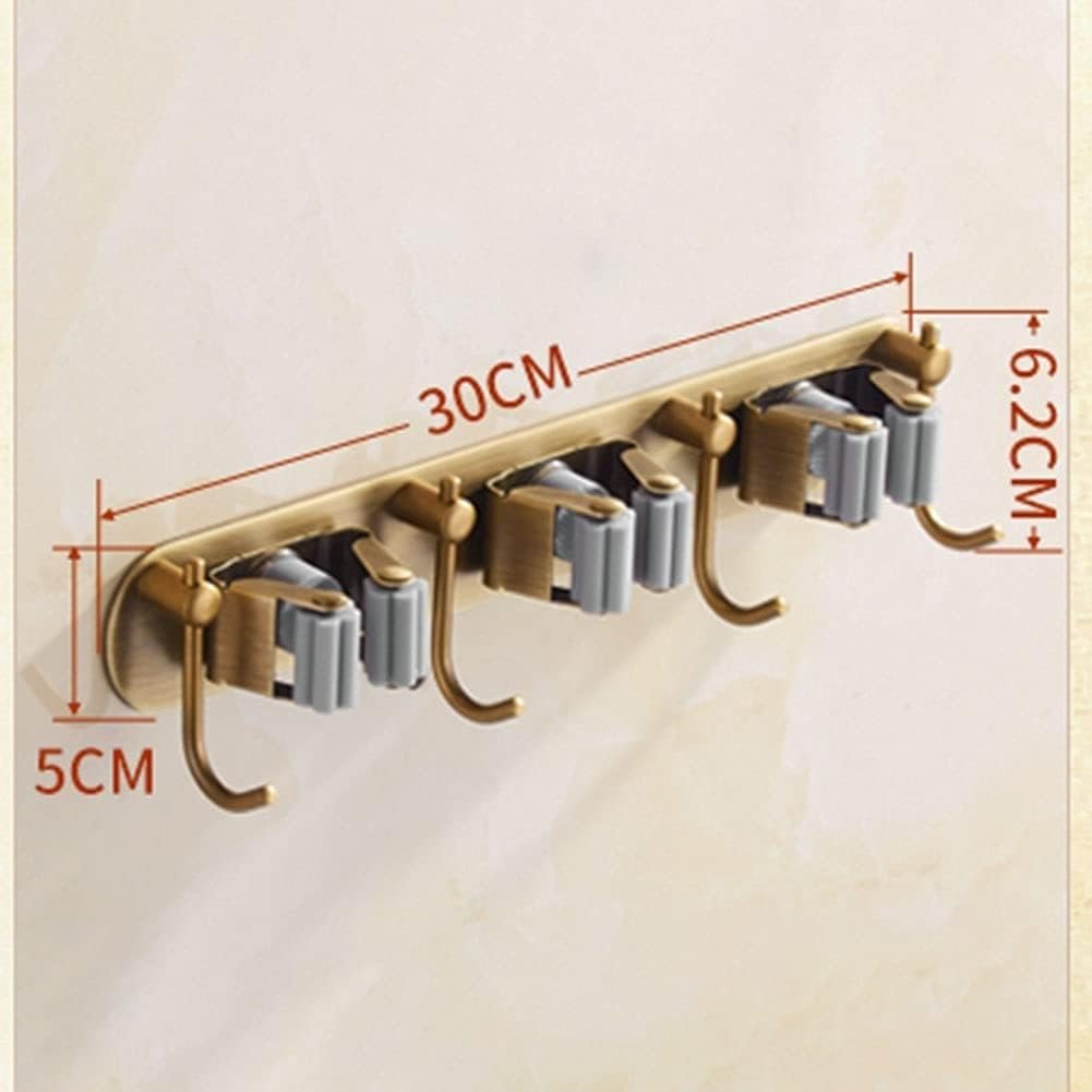 Estante para escobas y fregonas, gancho de pared de acero inoxidable, herramientas de almacenamiento para organización de garaje y oficina