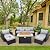 Patio Furniture Set 45 In Outdoor Fire Pits 6 Pieces Outdoor Patio Furniture 60000 BTU Outdoor Propane Fire Pit Table Patio Sofa Outdoor Chairs Anti-slip Cushions Waterproof Covers, Light Grey