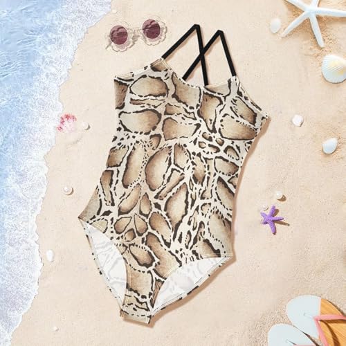 susiyo Girls One Piece Swimsuits Leopard Skin Prints Bathing Suit Quick Dry Beach Swimwear for Toddler Girl 3-10T4