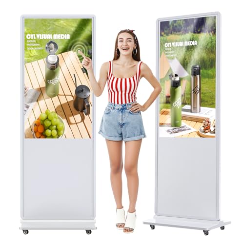 Image of 49'' Digital Signage Display Smart Android LCD Sign Kiosk Electronic Menu Board Advertising Display Screen Monitor HDMI WiFi USB 4K Media Video Player (TouchScreen,White)