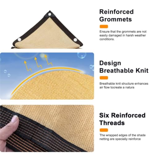 Voile d'ombrage 5x5m en HDPE avec œillets pour jardin et terrasse - 5