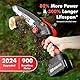 Mini Kettensäge mit Akku 8000 mAh, Avhrit 8 Zoll Bürstenlose Elektro Kettensäge mit Schmiersystem, 2 Batterien und werkzeugloser Kettenspannung, Elektrische Handkettensäge für Garten, Bauernhof, Park