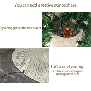 Large White Christmas Tree Collar - 27.6" Tree Stand Base Cover,Rustic Handcrafted Tree Ring Woven Tree Skirt,Christmas Tree Skirt for Artificial Christmas Trees Decoration(11.8 ” H and 27.6 ” W) Large White Christmas Tree Collar 276 Tree Stand Base CoverRustic Handcrafted Tree Ring Woven Tree SkirtChristmas Tree Skirt for Artificial Christmas Trees Decoration118 H and 276 W