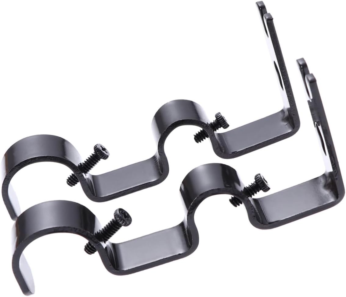 2pcs Curtain Rod Accessories Drapery Rod Brackets Strong Hold for Window Decor
