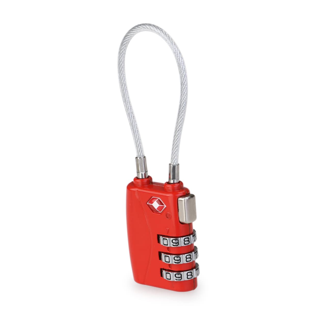 3piezas Candado De Combinación Tsa Aprobado Para Equipaje Cerradura De Cable De Dígitos Color Rojo Para Maletas y Mochilas Reseteable y Duradero
