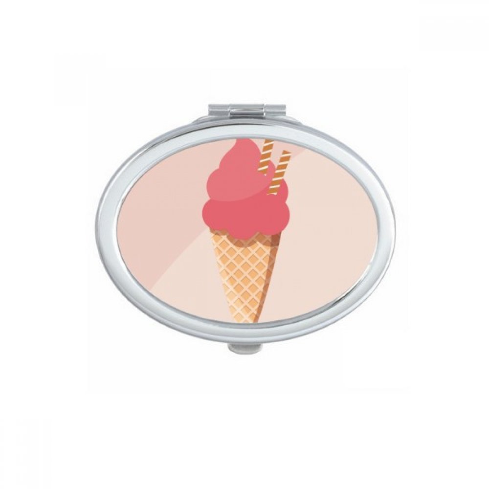 Miroir de poche ovale en forme de biscuit cône d'œuf rouge glace pour retouches