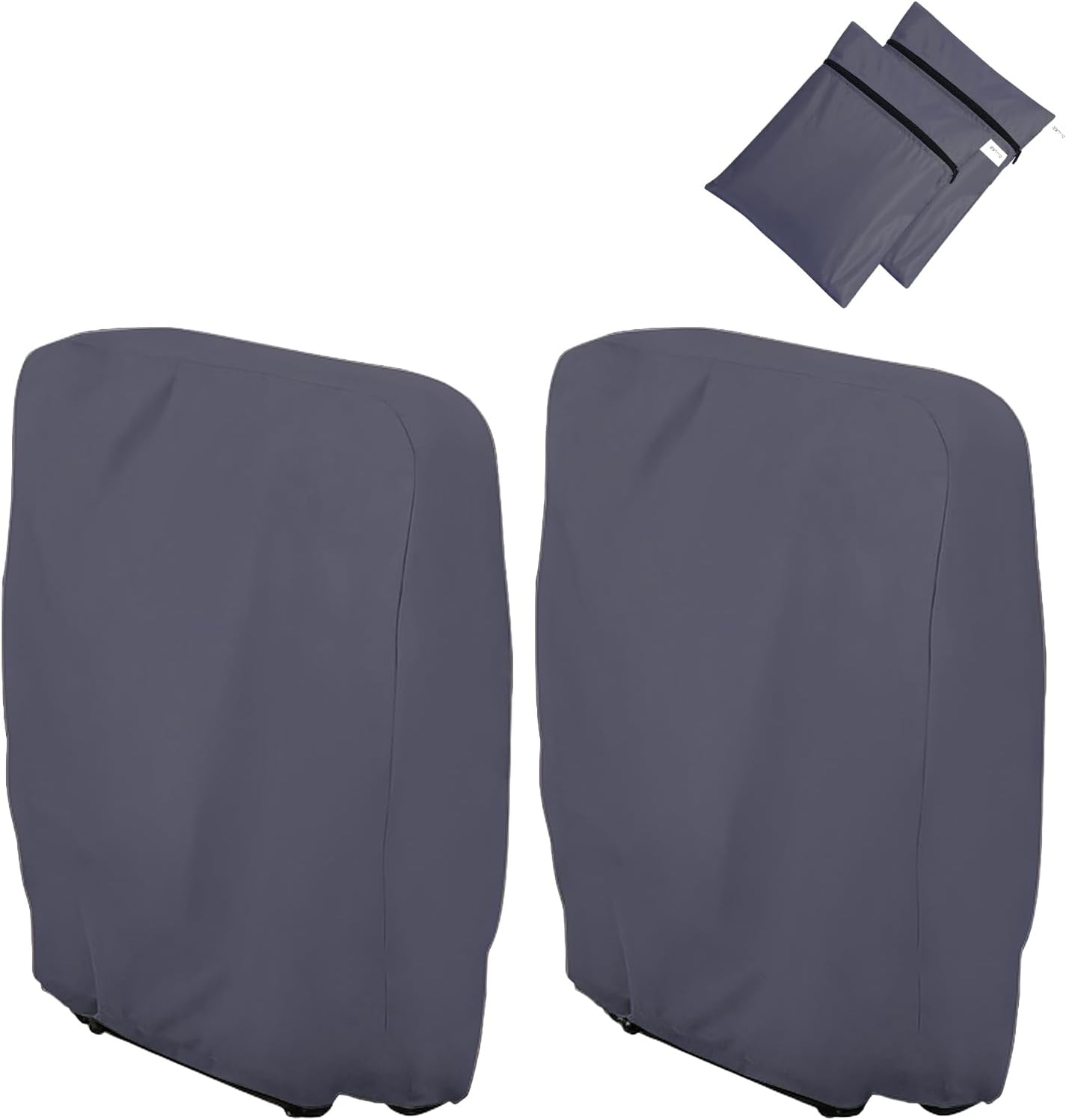 Uranshin Outdoor Folding Chair Covers 2PCS, Zero Gravity Chair Cover 28" W x 13" D x 43" H, Waterproof 210D Oxford Funiture Cover with Storage Bag, Patio Chair Cover for All Weather (Dark Grey)