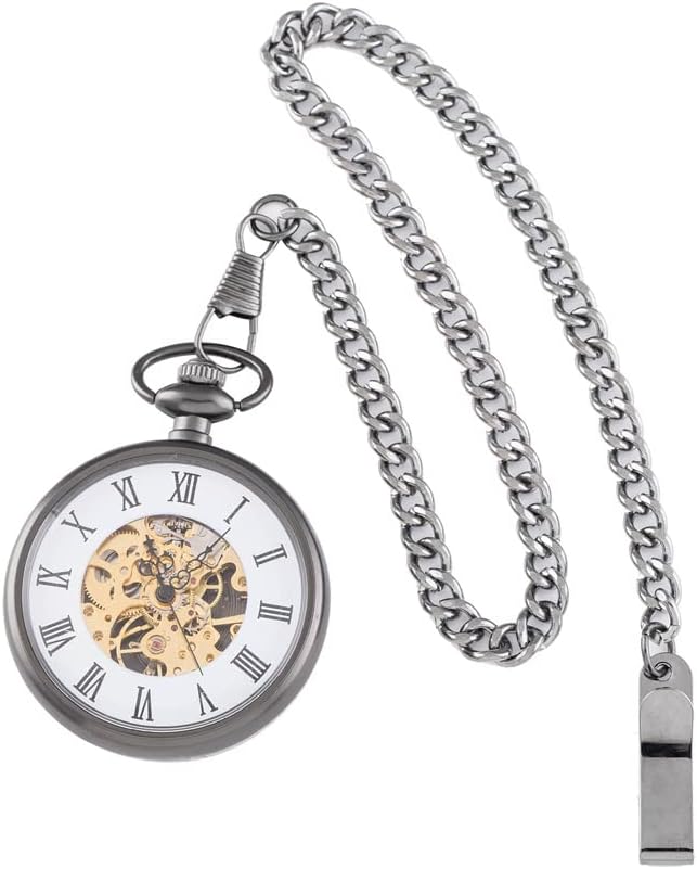 Vintage Pocket Pocket Watch Classic Smooth Vintage Pocket Watch Men Pocket Watch with Chain Flip Pocket Watch