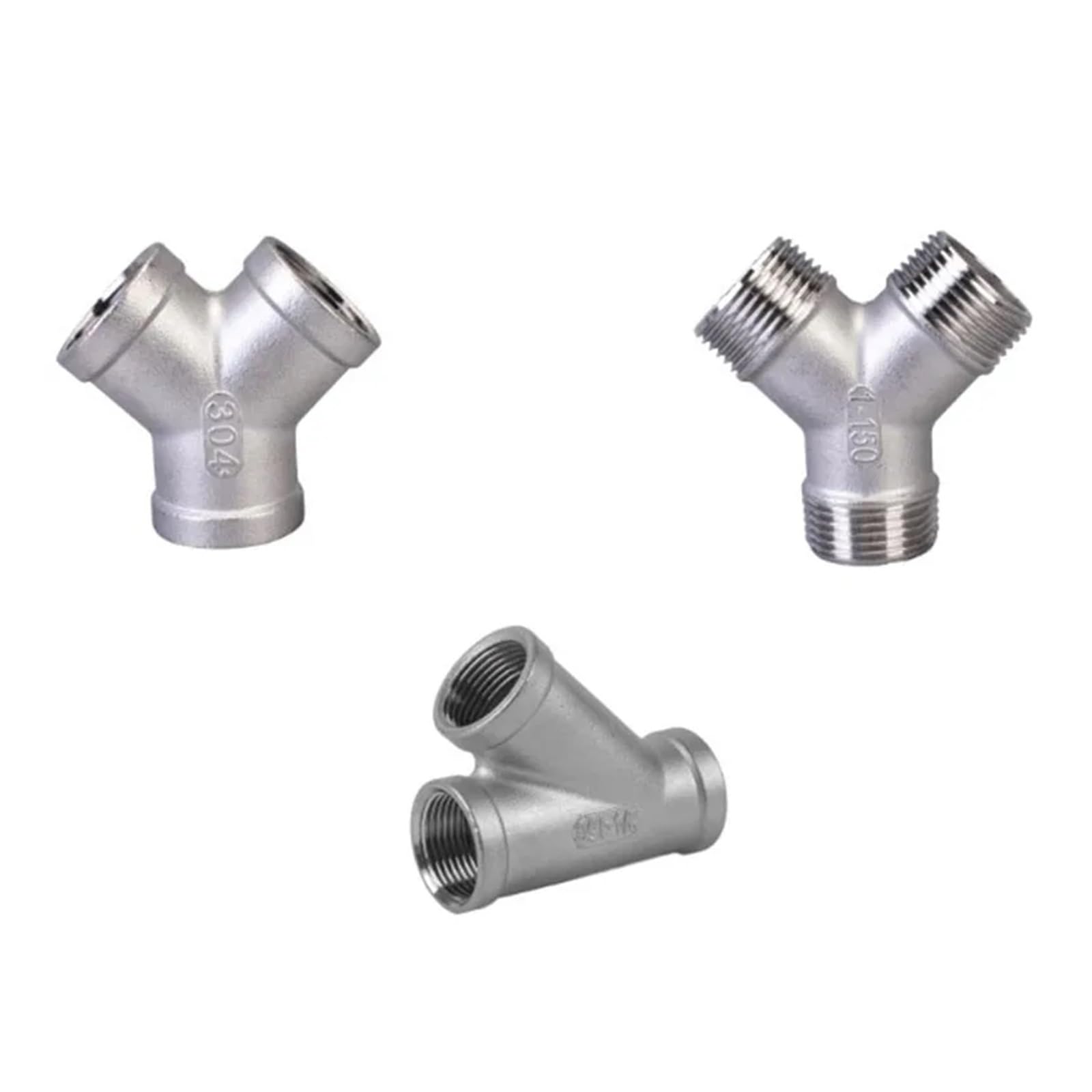 12 Uds 1/4 "3/8" 1/2 "3/4" 1 "1-1/4" 1-1/2 "BSP rosca macho hembra Y conector de montaje tubería acero inoxidable 304 tres vías tipo 3