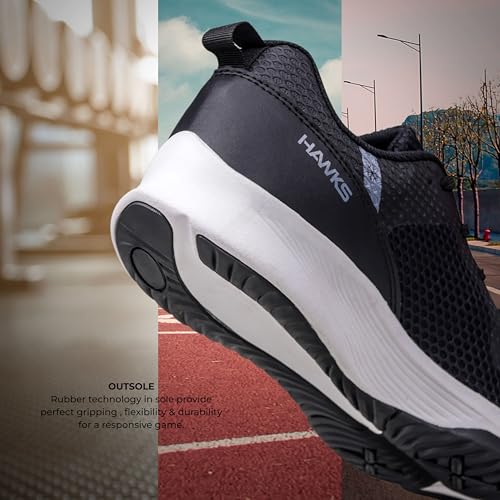 Image of Nivia Hawks 2.0 Running Shoes for Men, Lightweight Breathable Mesh Upper, Duofoam Cushioning, Flexible Rubber Outsole for Comfort & Grip, Ideal for Running, Training & Gym