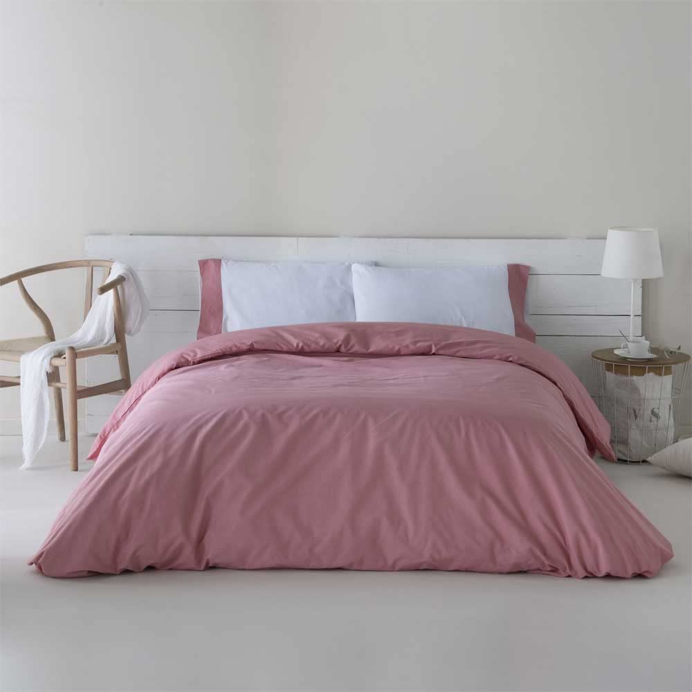 COTTON ARTean Funda Nórdica Cama 150 Algodón Orgánico180 Hilos IZKI Coral