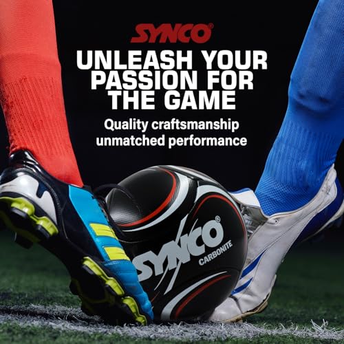 Image of Synco Carbonite Football | PVC Machine Stitched | 6 Panel | Training Football for Beginners | Suitable for Soft & Turf Ground | Soccer Ball Size- 5