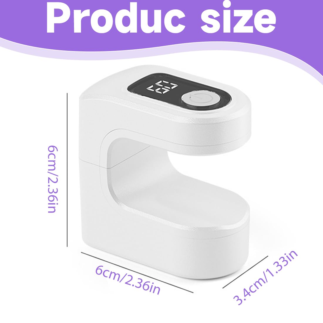 Lampada UV Unghie Portatile Mini Luce Rossa LED Asciugatore Gel Ricaricabile USB-C 300mAh 3W con Timer 30/60s Professionale per Manicure Ricostruzione Unghie