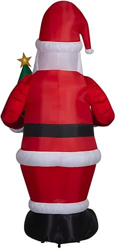 Miniatura 3 de Gemmy Papá Noel inflable de Navidad de 10 pies de alto que sostiene su árbol de Navidad para decoración interiorexterior