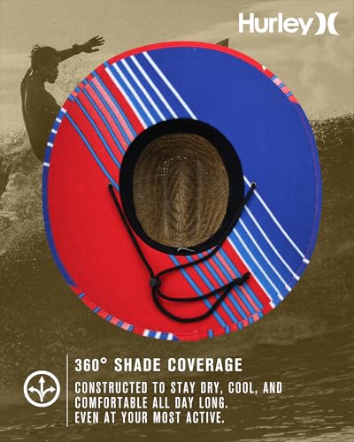 Image of Hurley Men's Straw Hat - Bayside Lifeguard Straw Sun Hat