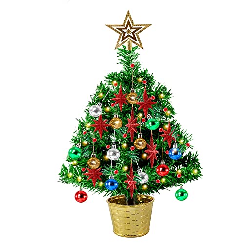 Mini sapin de Noël artificiel pré-éclairé avec lumières à piles 50,8 cm Cover