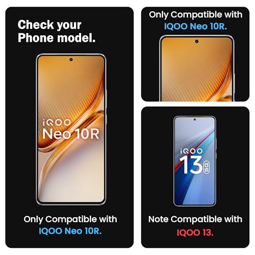 Image of FIRST MART Tempered Glass for iQOO Neo 10R & Neo 10, 9H Full-Glue Screen Protector, 3D Edge-to-Edge, HD Clear, Oleophobic, Case-Friendly, Black, Pack of 1