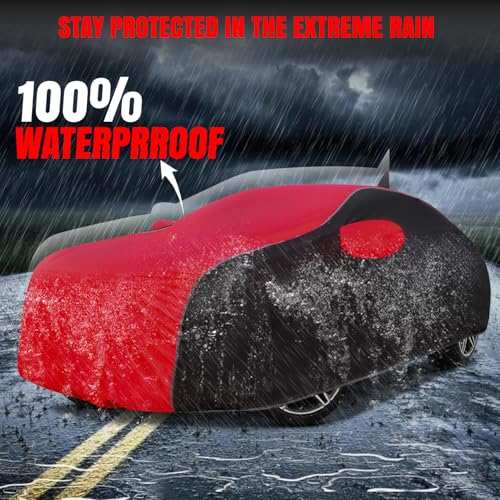 Image of for Nissan Magnite 100% Waterproof Car Cover for All Weather Protection with Mirror Pockets, Soft Cotton Lining, Triple Stitched with Adjustable Belt Bottom Elastic to Secure Fit