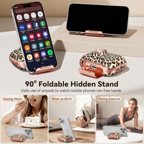 Image of for Apple AirPod Pro 3 Case 2025 with Lock,Clear TPU Floral AirPod Pro 3 Generation Case Cover for Women Girly, iPod Pro 3 Cases with Keychain & Cleaner Kit- Leopard Print