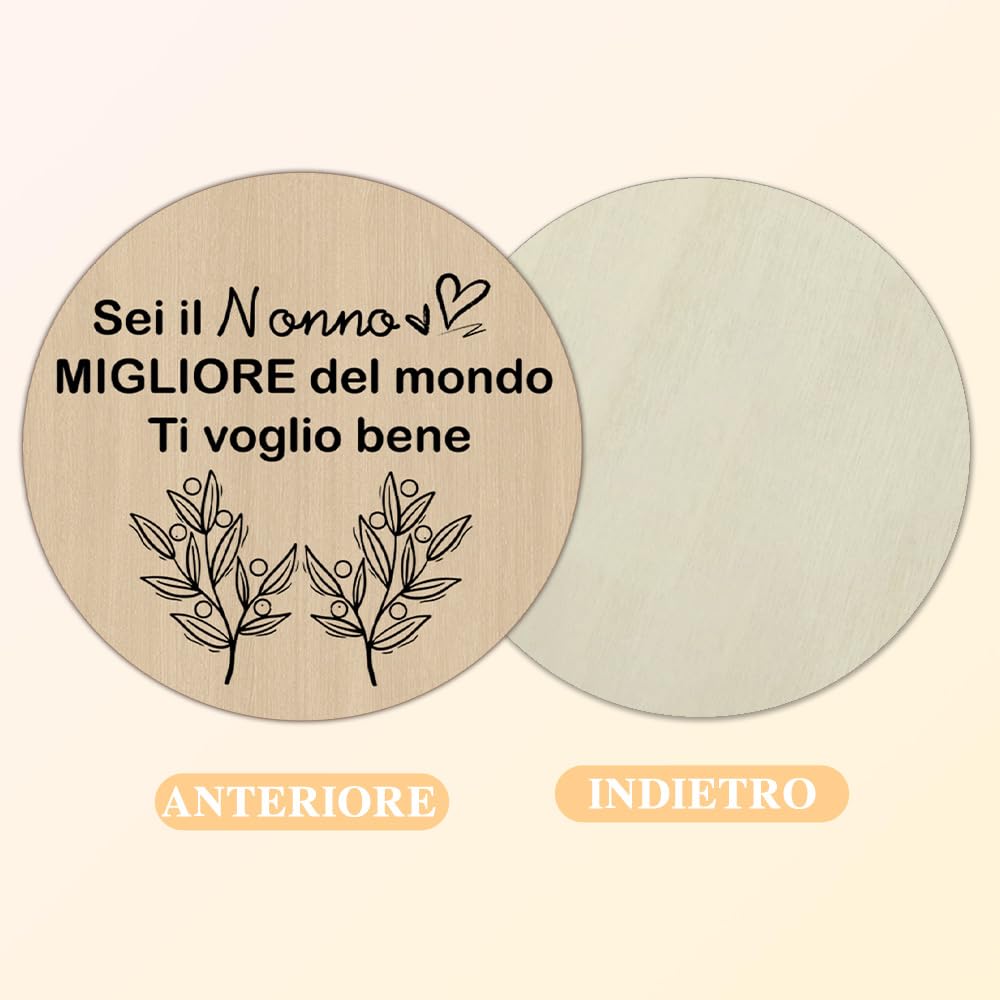 Sottobicchiere In Legno Per Nonno: Regalo Di Compleanno Unico E Personale Con Frase "Riservato Alla Bevanda Del Nonno" - Idea Regalo Per Nonni Da Figli E Nipoti - 3