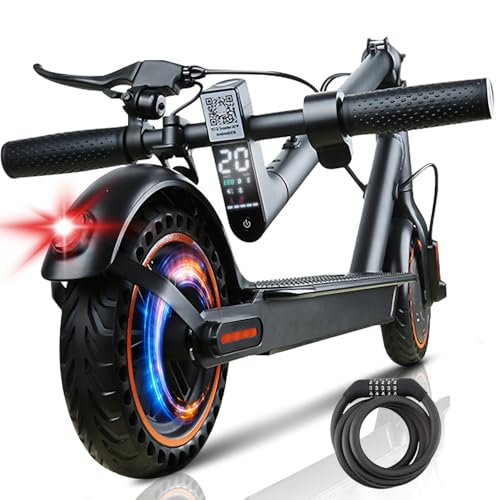 QnQ Electric Scooter Electric Scooters Adult 8.5Solid Tires 20-25km Range & Max 25km/h 3 Speed Mode Foldable Electric Scooters with APP Double Braking System for Adults and Teens