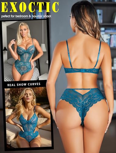 Image of Avidlove Women Lingerie Lace Bodysuit Teddy Lingeries V Neck Cut Out One Piece Mini Babydoll
