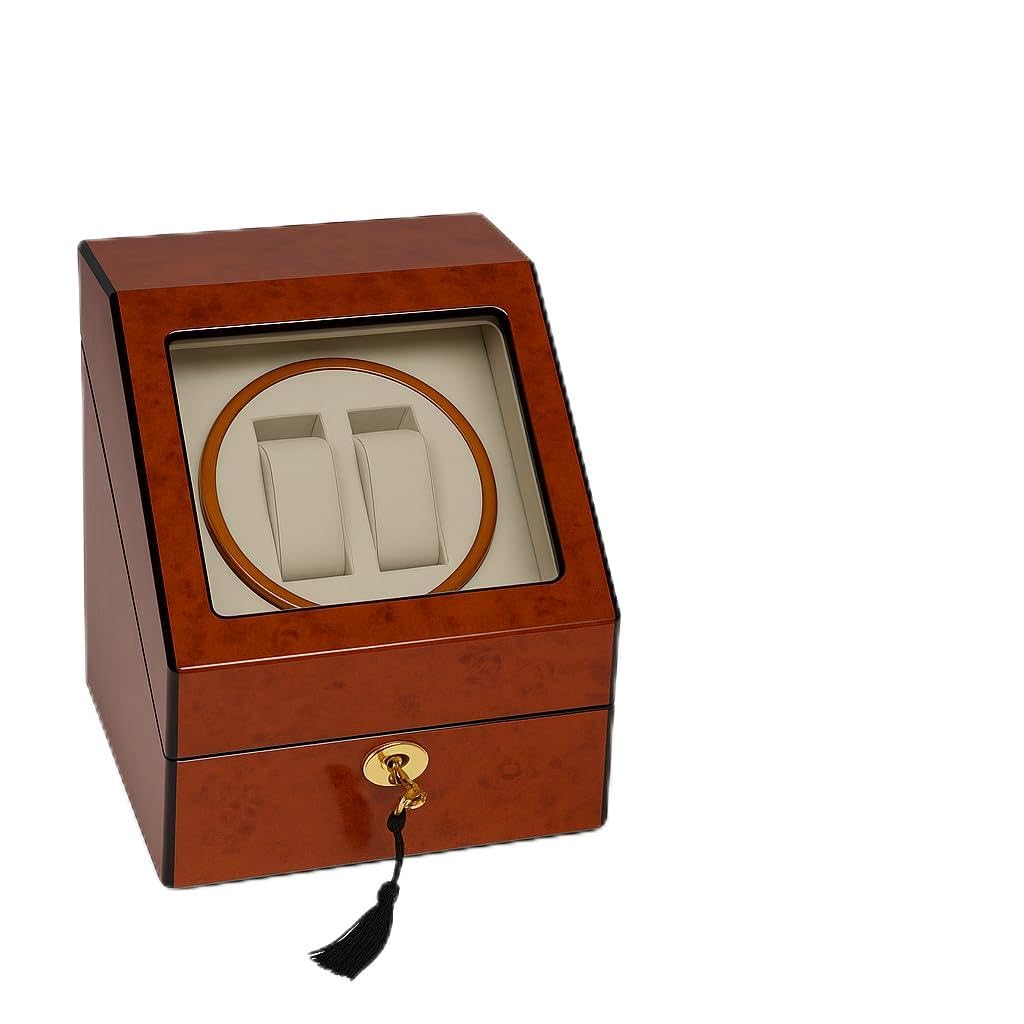 Carica Orologi Automatici Watch Winder 2 Orologi + 3 Supporti – Scatola Porta Orologi Elegante in Legno con Rotore Silenzioso, Movimento Automatico, Custodia Espositore Orologi da Collezione