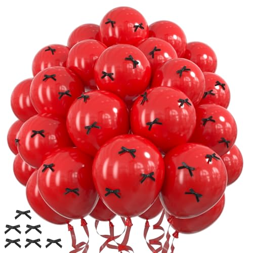 Image of Red Balloons 12 inch, 70pcs Red Latex Party Balloons for New Year Valentines Wedding Decorations
