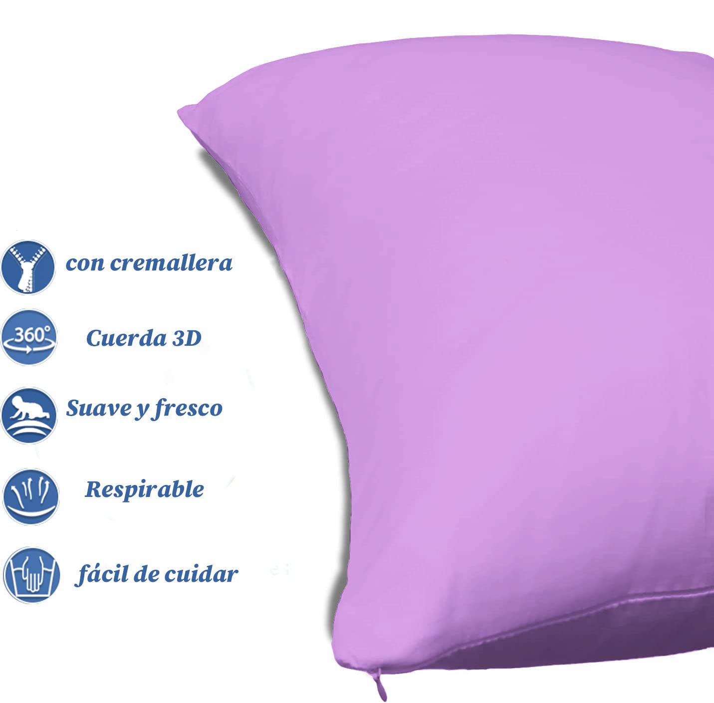 Pack De 2 Fundas De Almohada De Microfibra - Suaves, Transpirables Y Fáciles De Lavar