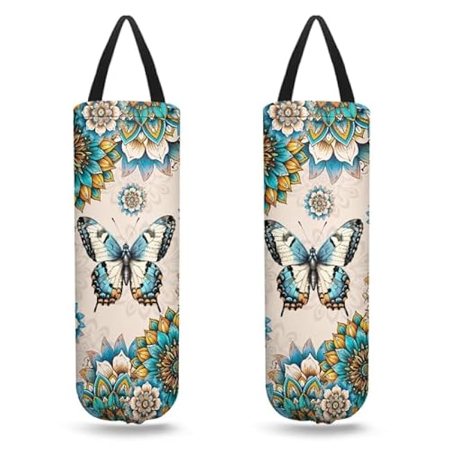 Cute Otter Plastic Bag Holder Trash Crocery Bag Storage Dispenser 2 Pack Wall Mount Plastic Bag Organizer Kitchen Decor Hanging Storage Bag Dispenser for Home Travelling