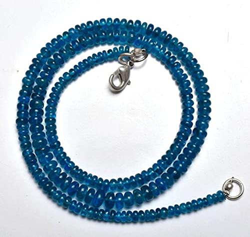 Perles en apatite bleue naturelle pour composer un collier unique à offrir en cadeau