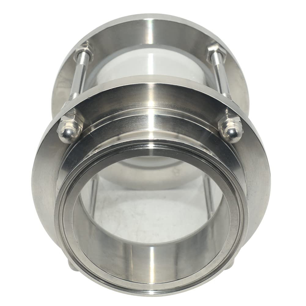Megairon 4" Sanitary Sight Glass – Tri Clamp Type, 102mm Flow Pipe, Stainless Steel SS316 With Silicon Gasket
