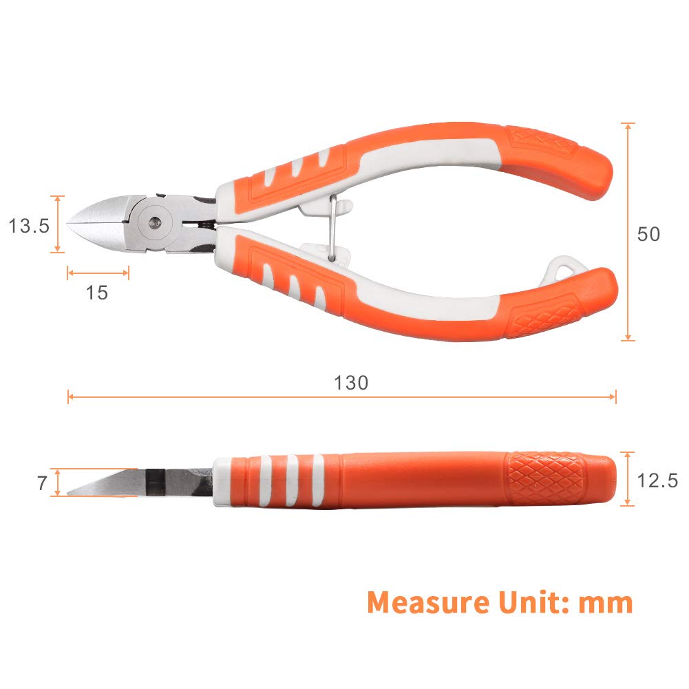 SPEEDWOX Precyzyjne ukośne szczypce tnące, 12 cm, przecinaki do drutu, ultra ostre szczypce elektroniczne, model wlewowy obcinacz do drutu, szczypce boczne z zamkiem bezpieczeństwa i kaburą ochronną,