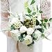 Yokoke Wedding Bridal Bridesmaid Bouquet Wedding Holding Flower Artificial Peony Rose Green Succulent Berry 7" for Wedding Church Party Home Decor (Bouquet)