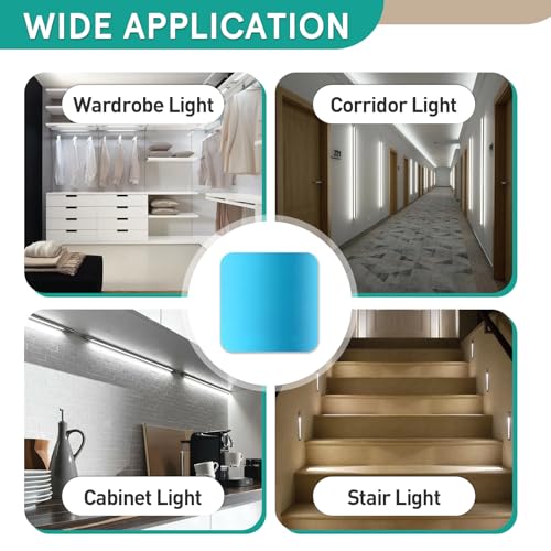 Image of 12 Pcs Under Cabinet Light Magnetic Strip, Replacement Magnetic Strips with Adhesive Backing for Cabinet Lights - Iron Sheet for Cabinet Lighting(3.4CMx3.4CM Not Magnets)