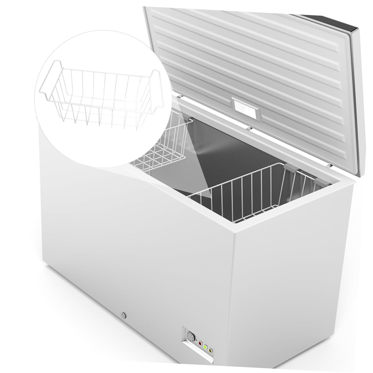 Uonlytech Paniers En Fil Métallique Pour Congélateur Coffre Suspendus Avec Poignée Organisateur De Rangement 52 * 22 * 20 Cm Compatible Avec Réfrigérateur 1 Pièce Design Amélioré