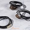 555Jewelry Mens Unisex Stainless Steel Braided Wrap Multi Layer Layered Leather Cord Magnetic Clasp Wraparound Vintage Wristband Vintage Fashion Accessory Jewelry Bracelet, Silver 8 Inch #4