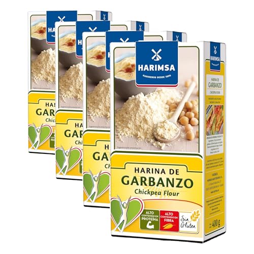 Harimsa - Harina de Garbanzo sin Gluten - Paquete 400 g (Paquete de 4)