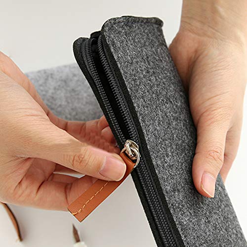 VOANZO 3PCS Felt Pen Bag Multi-Functional Cosmetic bags Pencil Pouches with Zipper for Students and Other School Supplies (Three colors) - Image 3