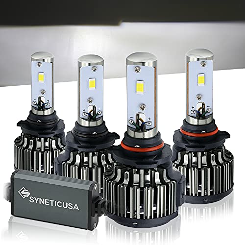 Syneticusa 9005+9006 Combo Led Headlight Kit High & Low Beam Light Bulbs Csp Led Chips Hi/Lo Lights 6000K Xenon White, Halogen Replacement, Quick Installation #TOP13