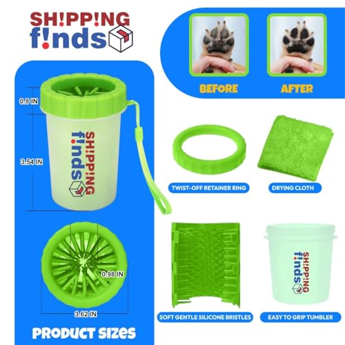 Image of Shipping f!nds - Pooper Scooper for Dogs with Bag Attachment - Portable Dog Poop Picker Upper for Walks - Lightweight, Handheld Pet Waste Scooper for Small and Large Dogs Green
