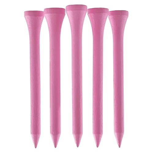 TH Golf Bamboo Golf Tees 70mm | Pack of 50 & 100 | Multiple Colour Options | Premium Eco Friendly Sustainable Durable Bamboo Golf Tees (Light Pink, Pack of 100)